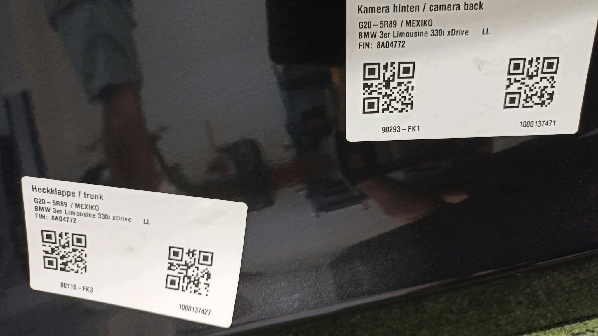 BMW 3 G20 trunk door boot KAMERA colour 475