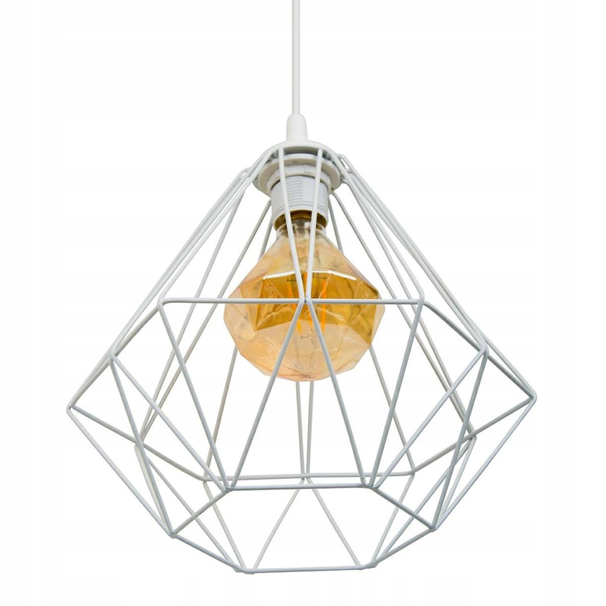 Lampa geometryczna biała metalowa loft duża 30 cm Marka HowHomely