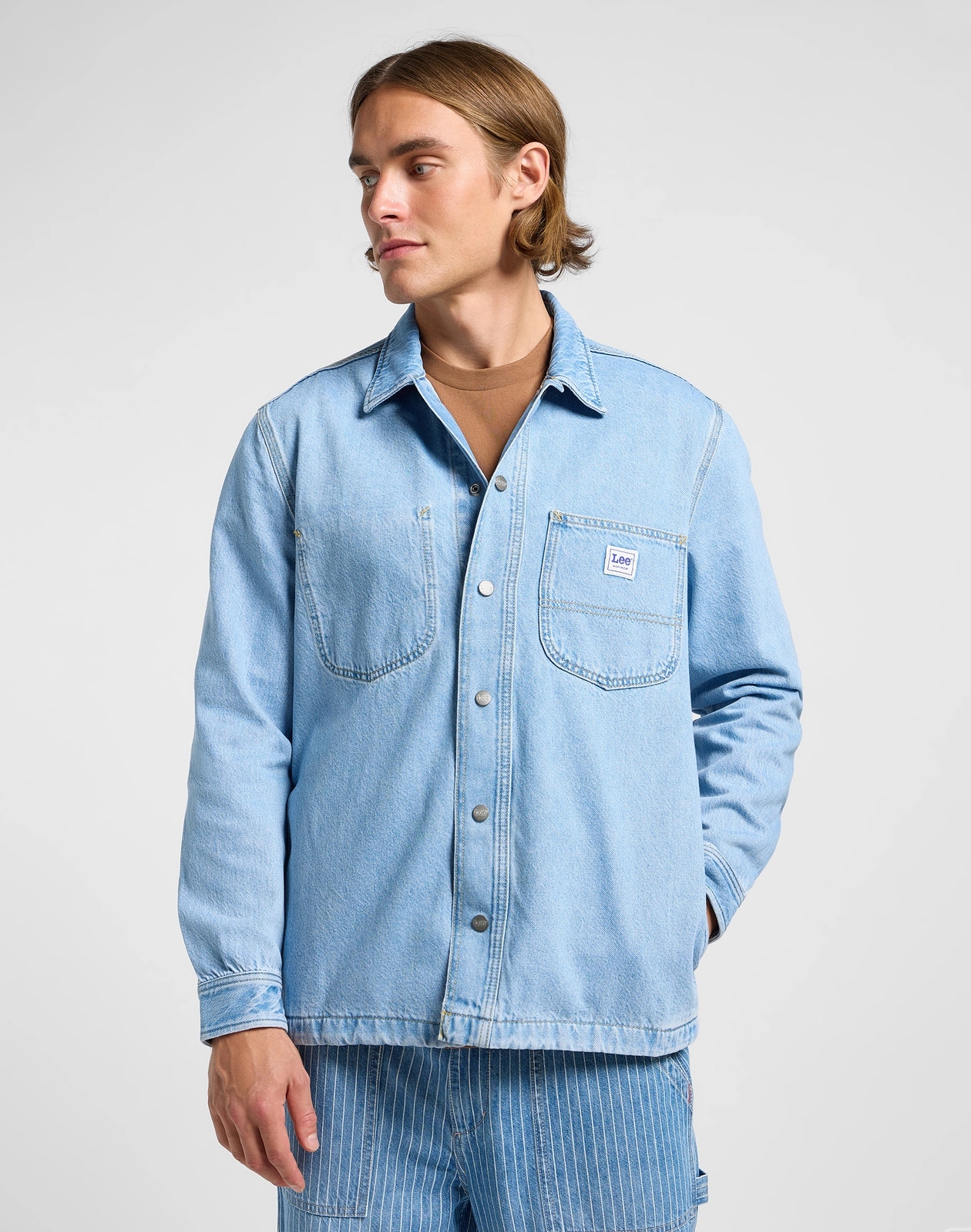 Pánská košile Lee Rlx Workwear Overshirt Skyline Wash 112364145 L