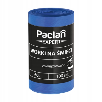 

Worki na śmieci 60l 100szt Paclan Expert wiązane