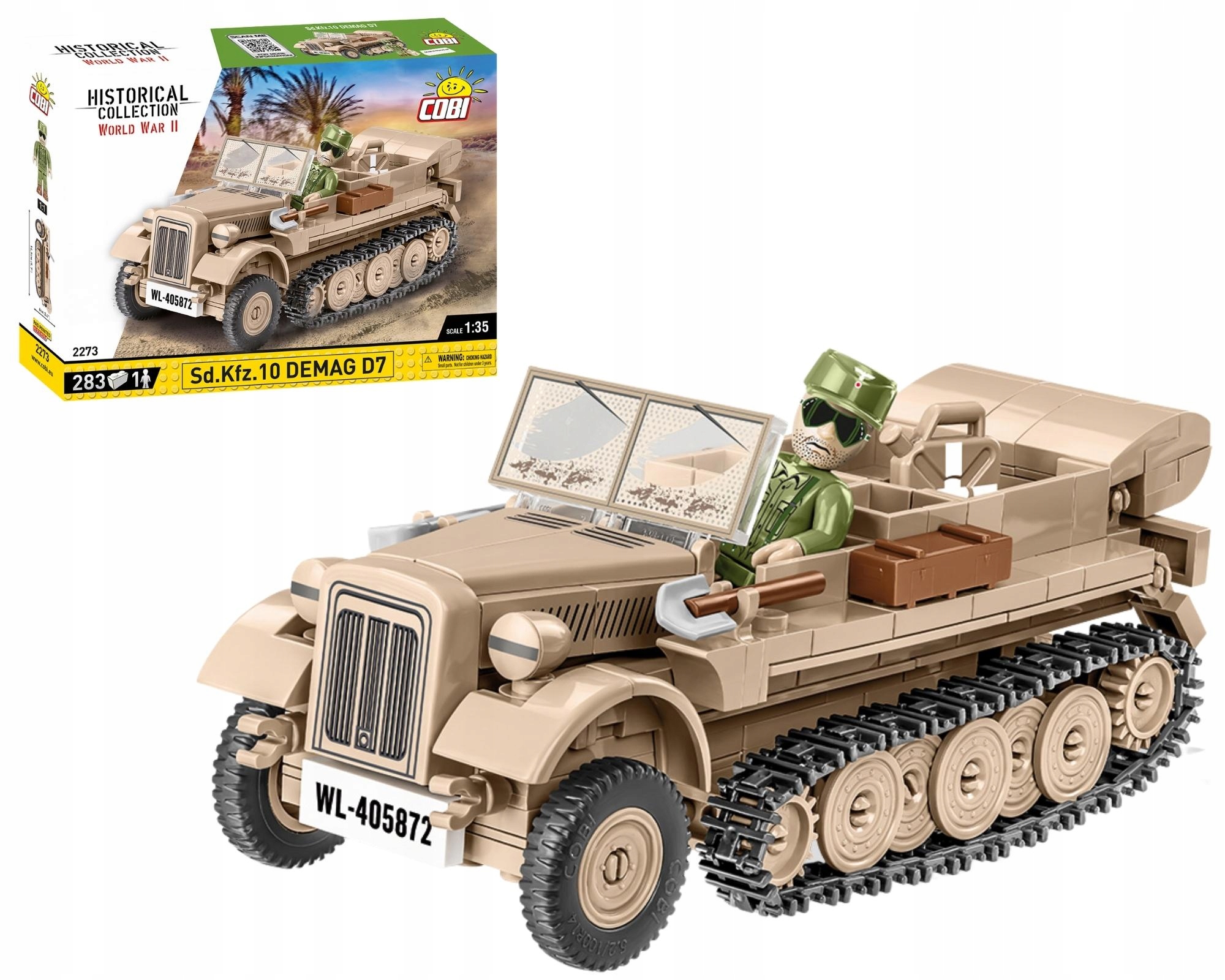 

Cobi 2273 Sd.kfz 10 Demag D7 Pojazd Ciągnik Klocki