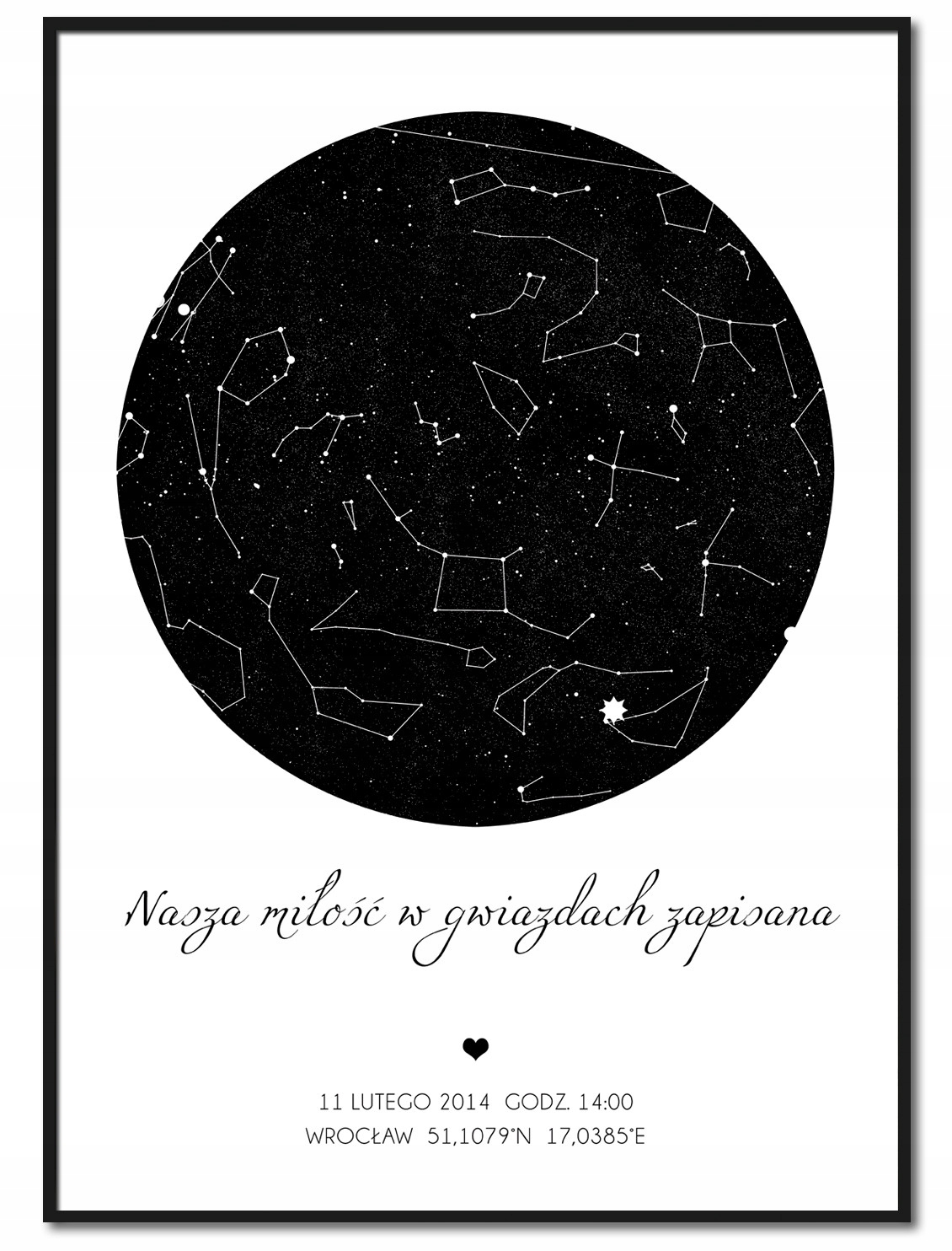 Mapa Nieba Gwiazdy - Plakat spersonalizowany 50x70 Marka inna