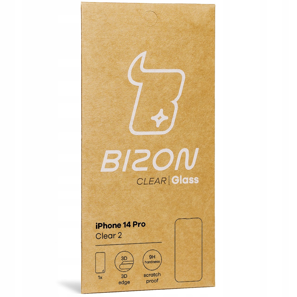 Szkło hartowane Bizon Clear 2 do iPhone 14 Pro Konstrukcja powłoka oleofobowa zaokrąglone rogi
