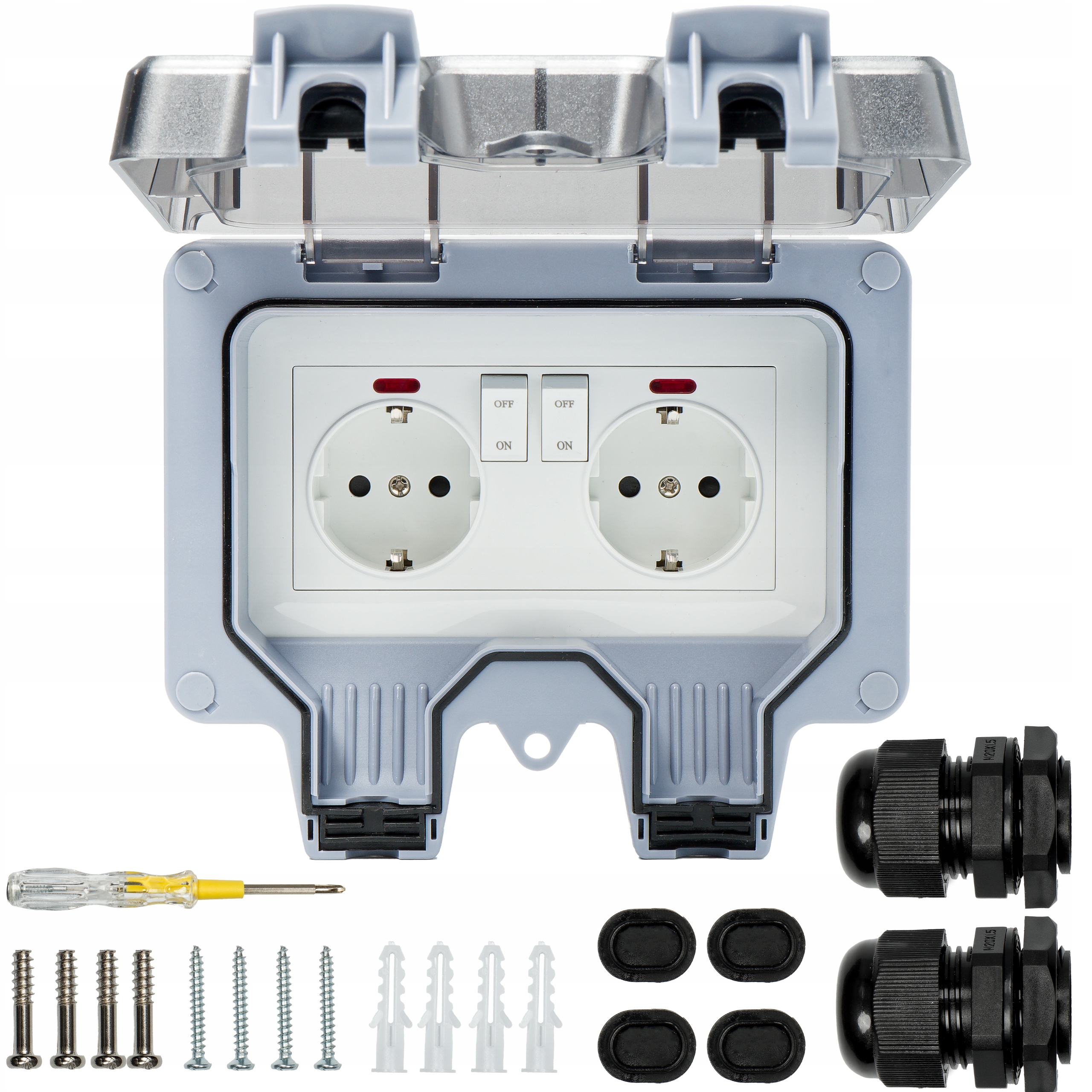 Venkovní Zahradní Zásuvka Dvojitá Vodotěsná Zásuvka S Přepínačem
