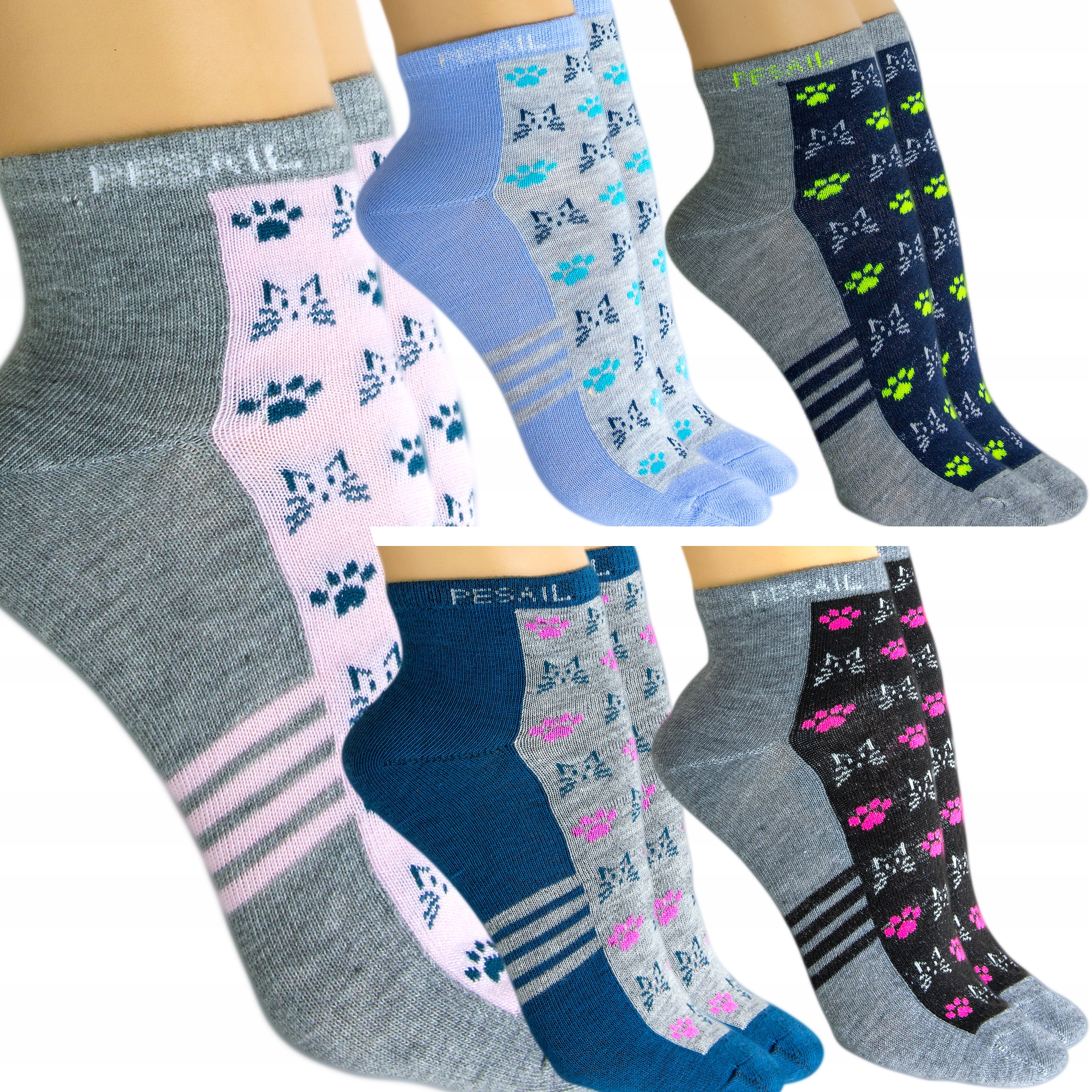5 párov PONOŽKY ponožky dámske bavlnené 35-39