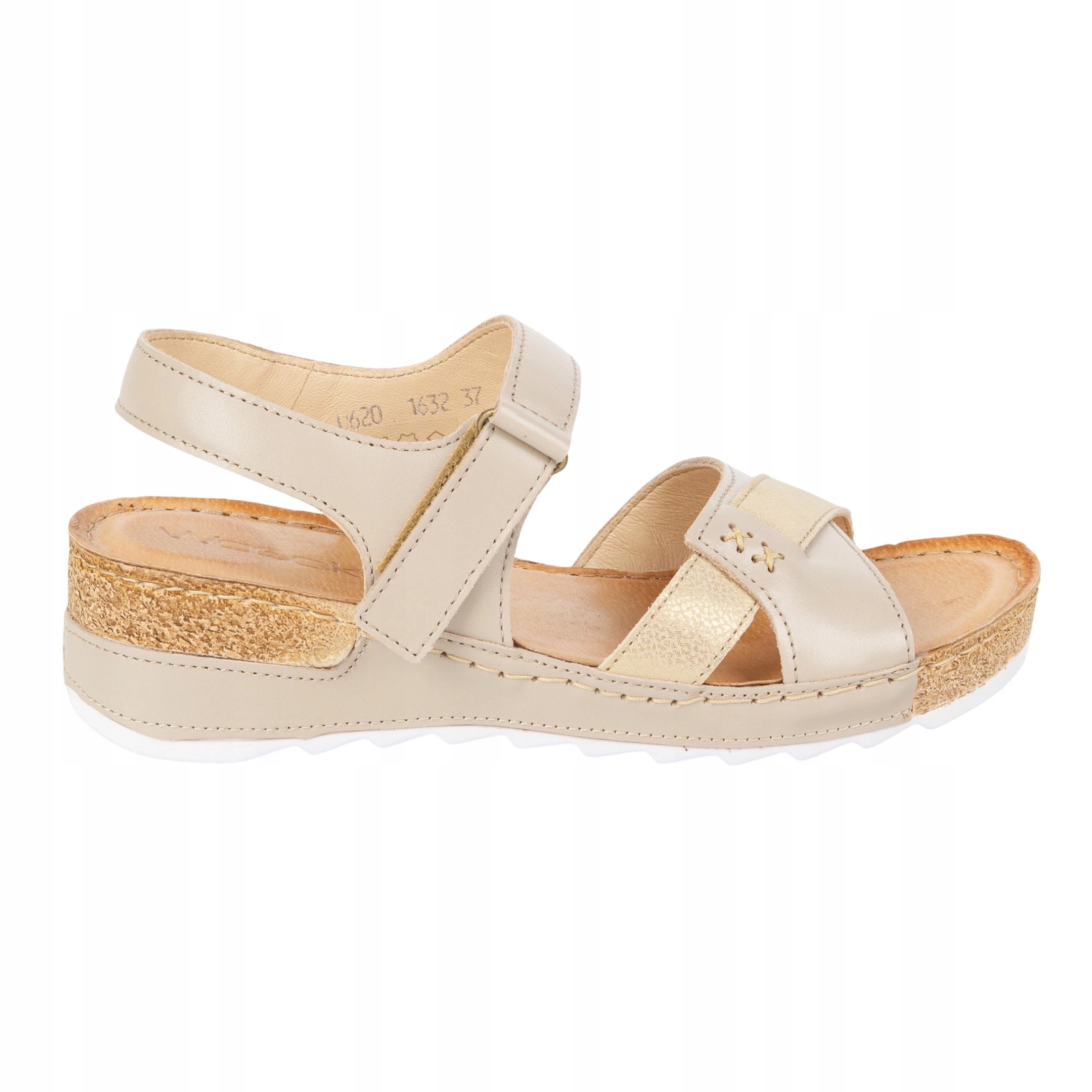 Dámské kožené sandály Wasak 0620W béžové 39