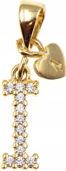 Zlatý přívěsek 585 písmenko I se zirkony 0,54 g přívěsek na řetízek