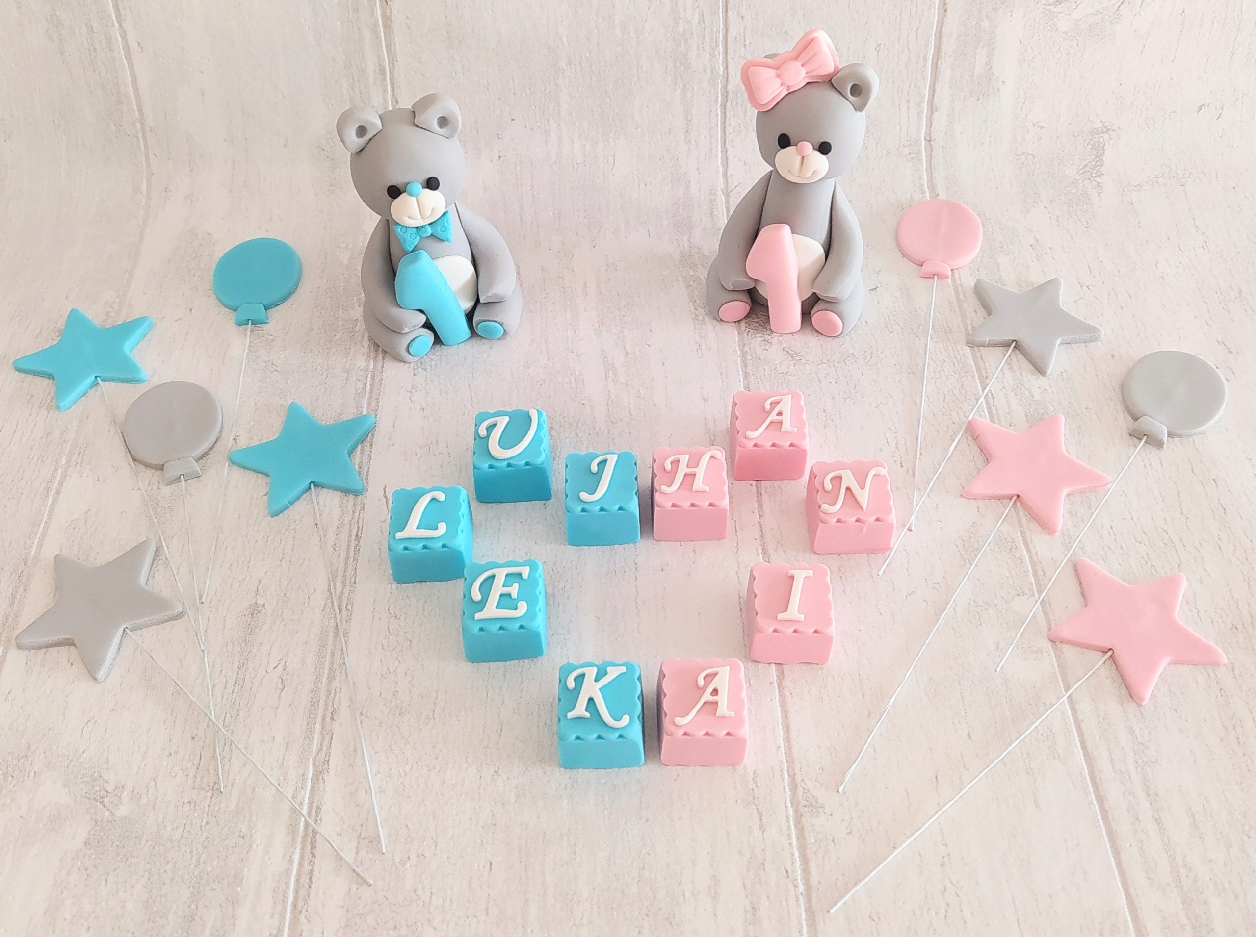 Levně Medvídek figurka Dekorace z cukrové hmoty pro chlapce nebo dívku