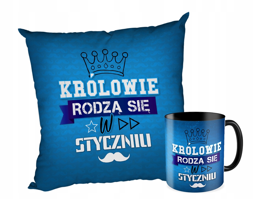 

Komplet Kubek czarny Poduszka Urodziny Królowie