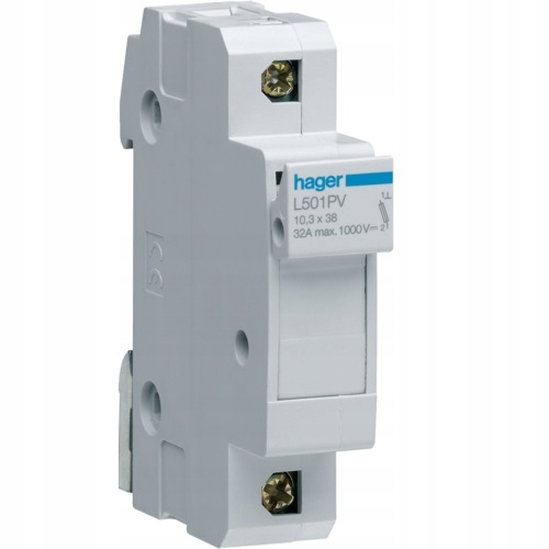 

Hager Podstawa bezpiecznikowa Pv 1P 10x38 1000V DC