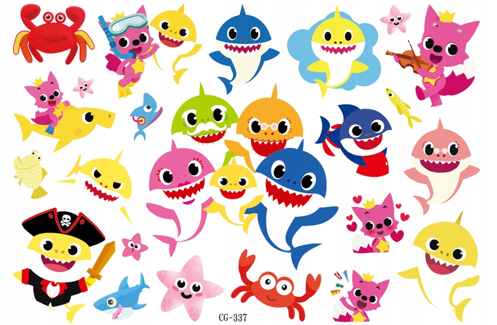 

Tatuaże zmywalne dla dzieci Baby Shark CG337
