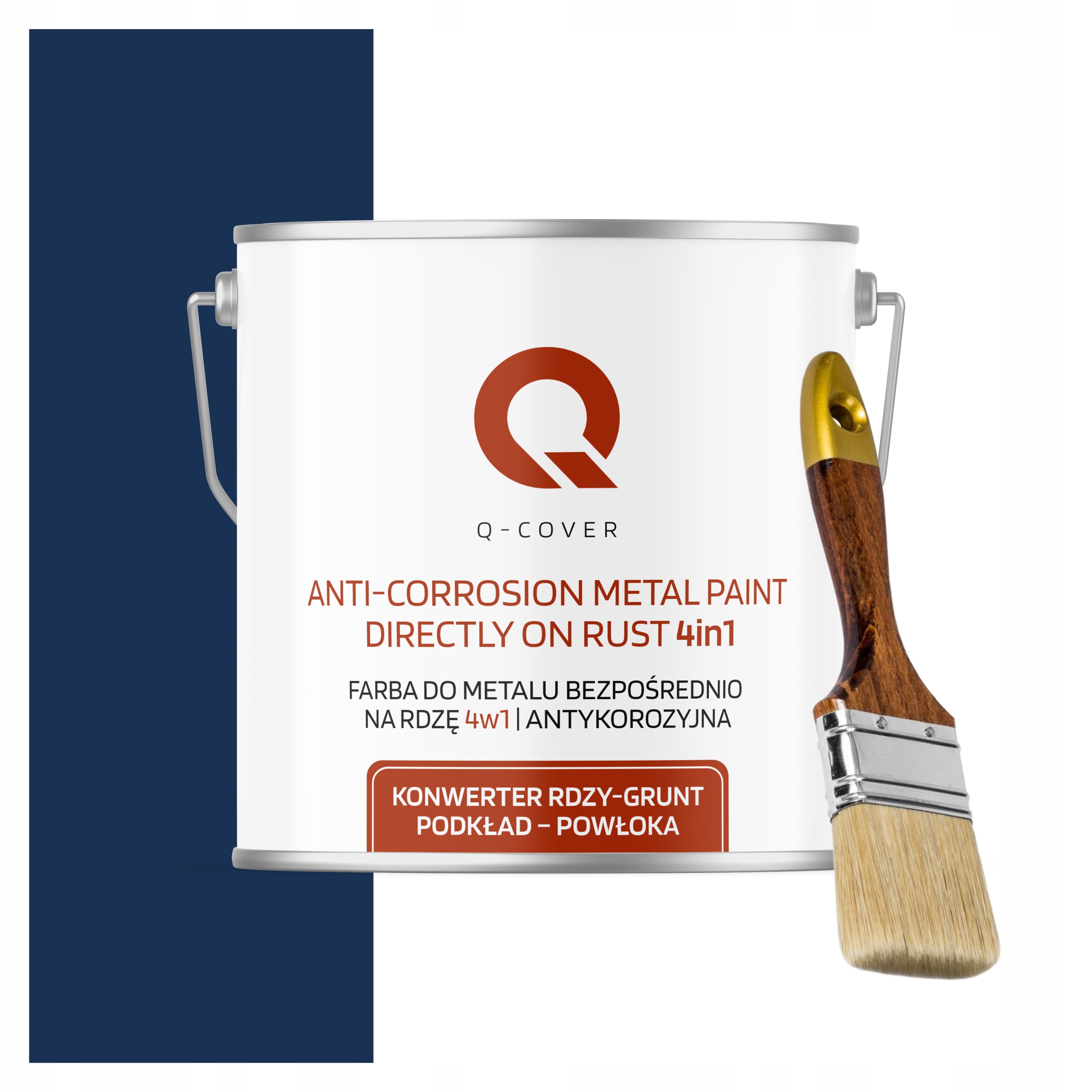 Farba na kov antikorózna 5L polomatná farba modrá kobaltová štetec