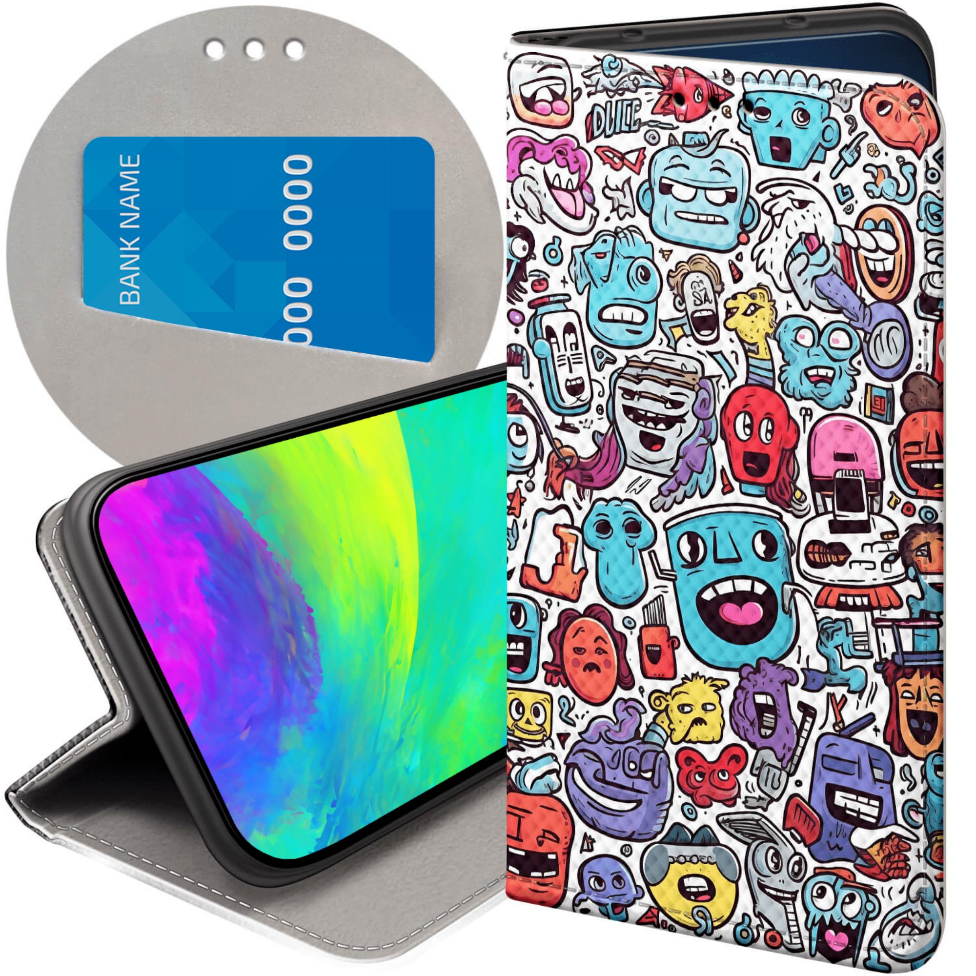 Etui Do Honor 400 Smart X7D 4G 5G Doodle Zwierzęta Potwory Case