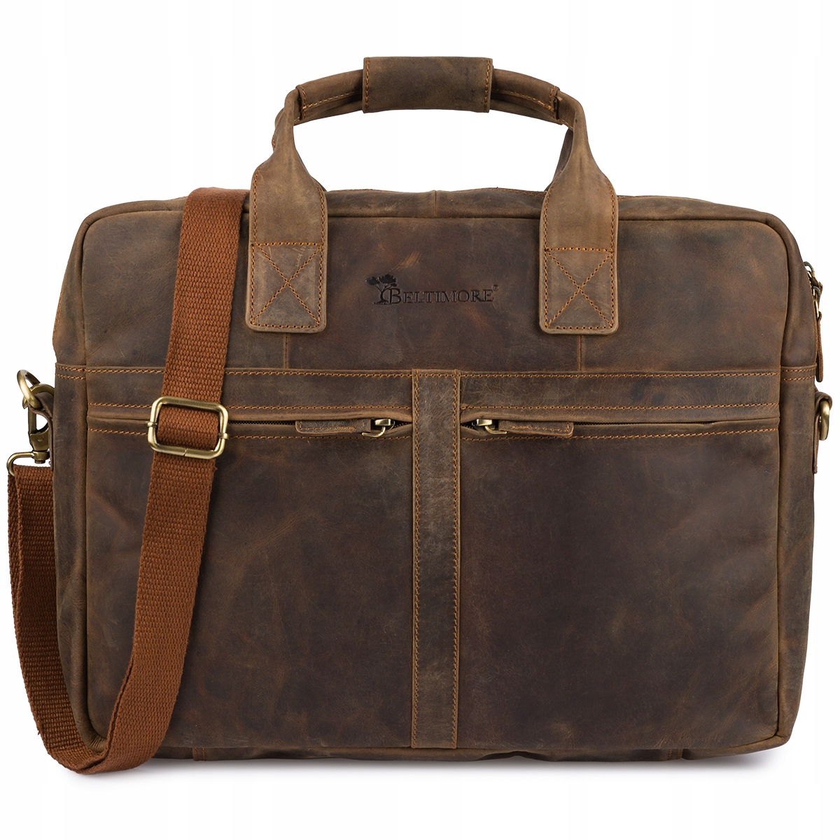 Pánská kožená velká A4 cestovní taška na notebook 17" XL Beltimore