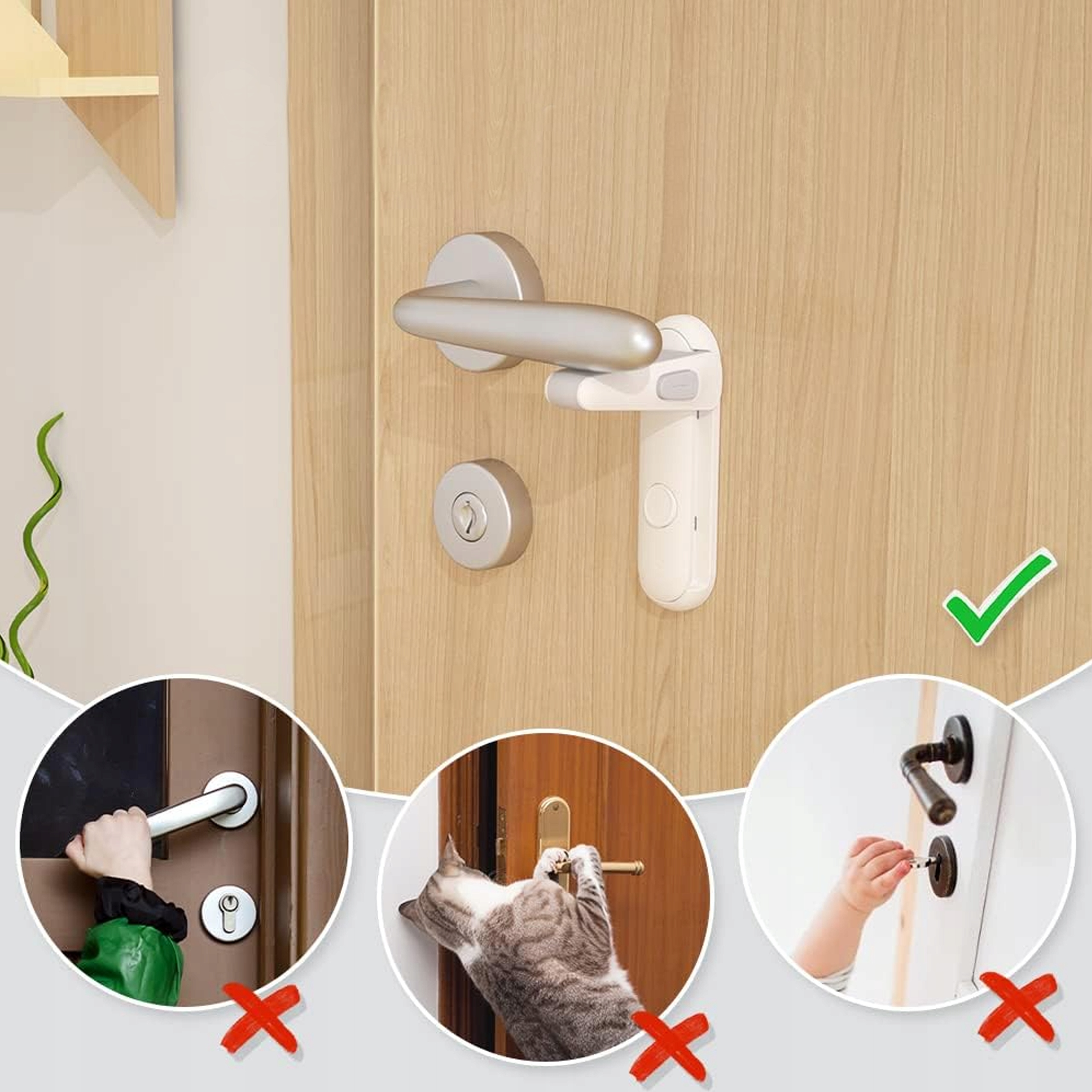 BLOKADA KLAMKI OKNA DRZWI SZUFLAD SZAFEK ZABEZPIECZENIE MEBLI PRZED DZIEĆMI EAN (GTIN) 5905214416775