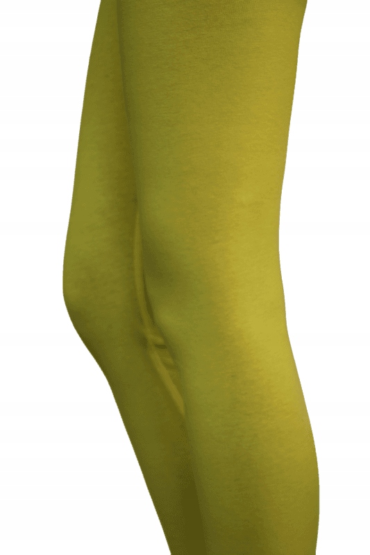 Legginsy Getry Gładkie Klasyczne ŻÓŁTE NEON r.146