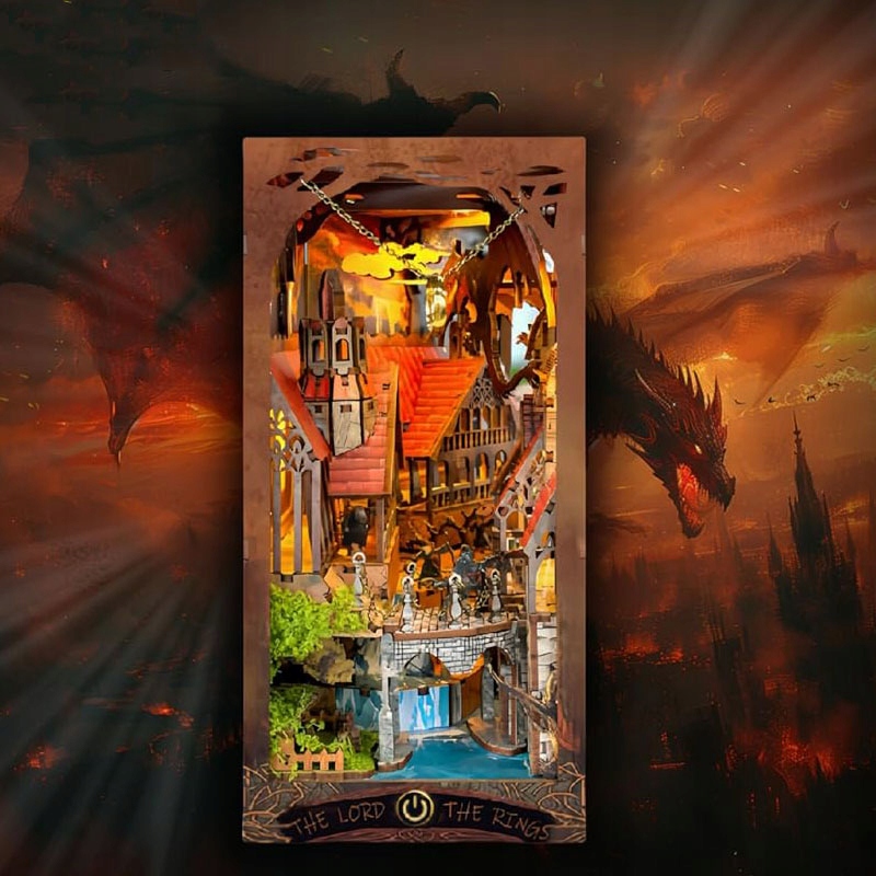 Book nook miniatiūrinis namelis „fantazijos pasaulis „Frodo““ su LED apšvietimu modelis 324 nuotrauka 10