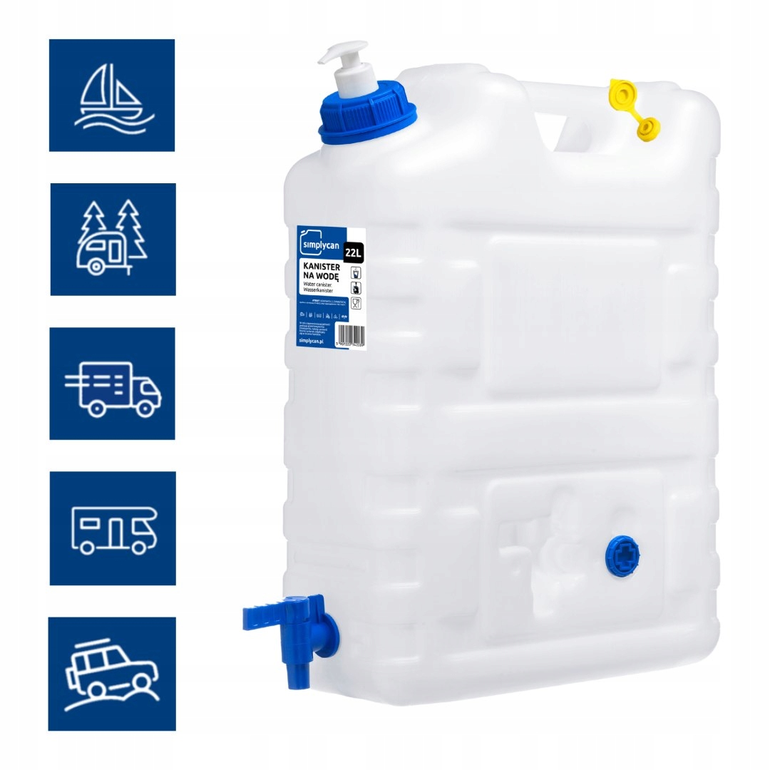 PRZENOŚNA UMYWALKA TURYSTYCZNA POJEMNIK NA WODĘ Z DOZOWNIKIEM 20L Kod producenta SC027