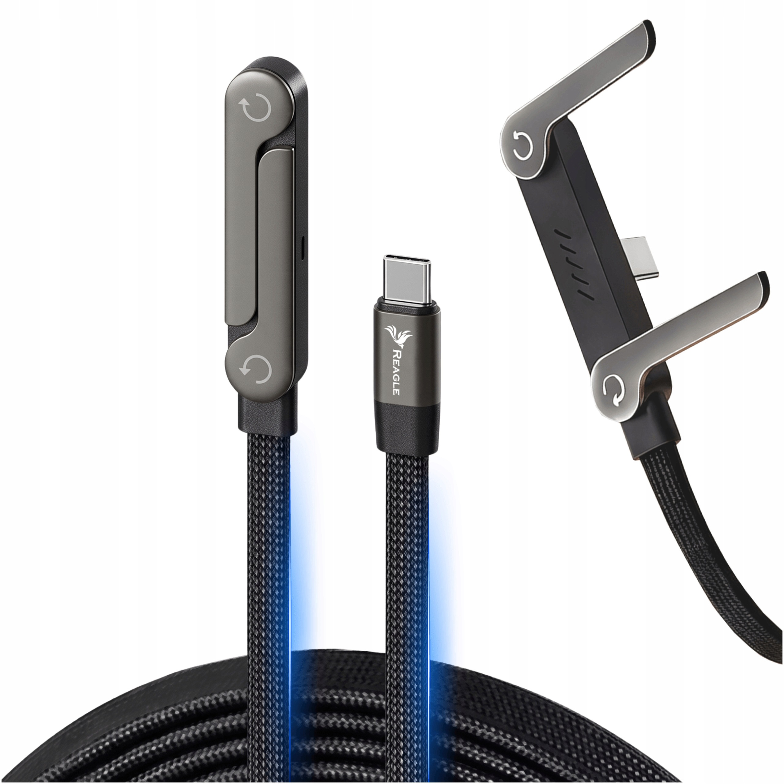 Kabel Usb-c Szybkie Ładowanie Pd 240W Qc 4.0 Z Podstawką Uchwytem Stojakiem