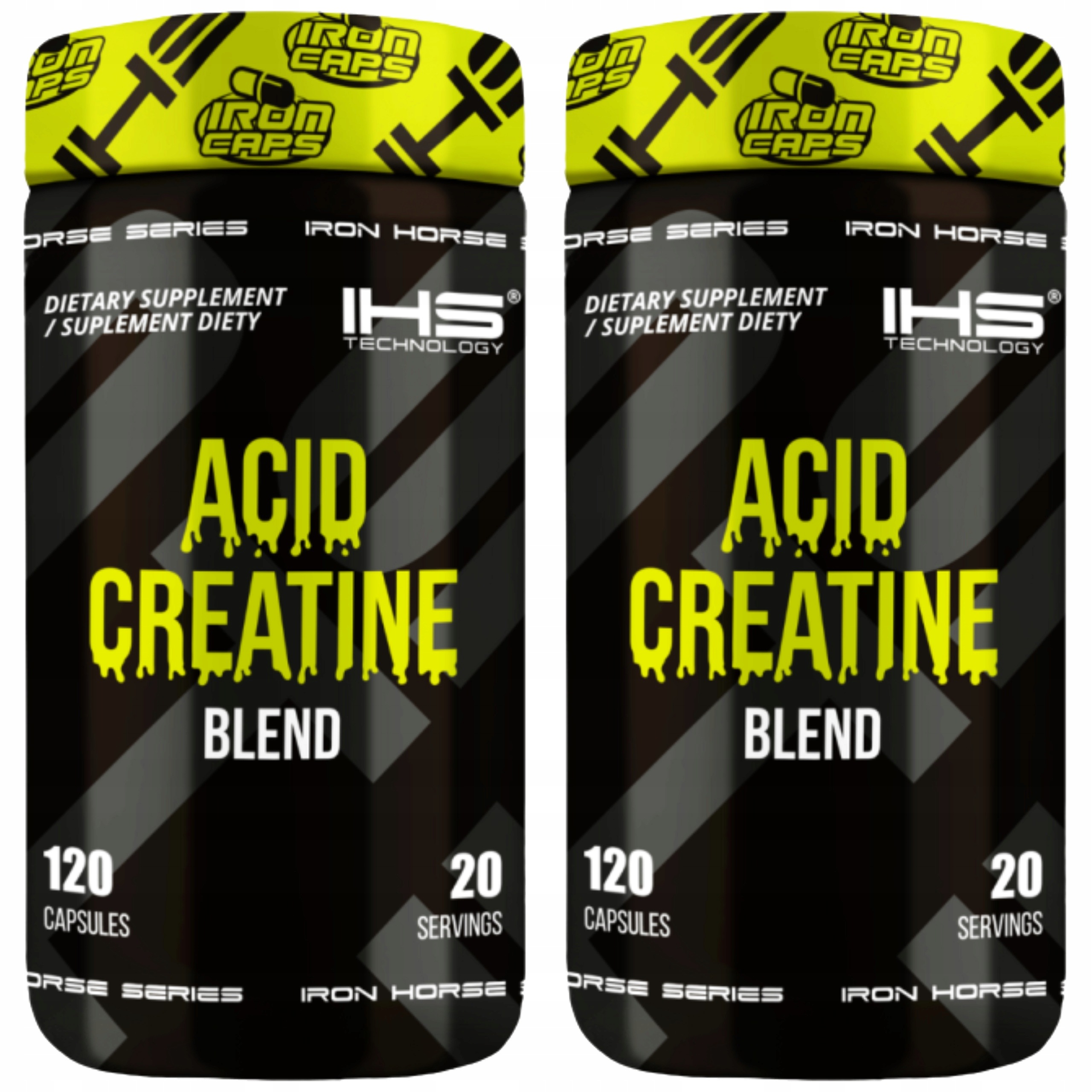 2x Kreatin Komplex 3 Formy Síla Výkonnost Hmotnost 120 Kapslí Iron Horse