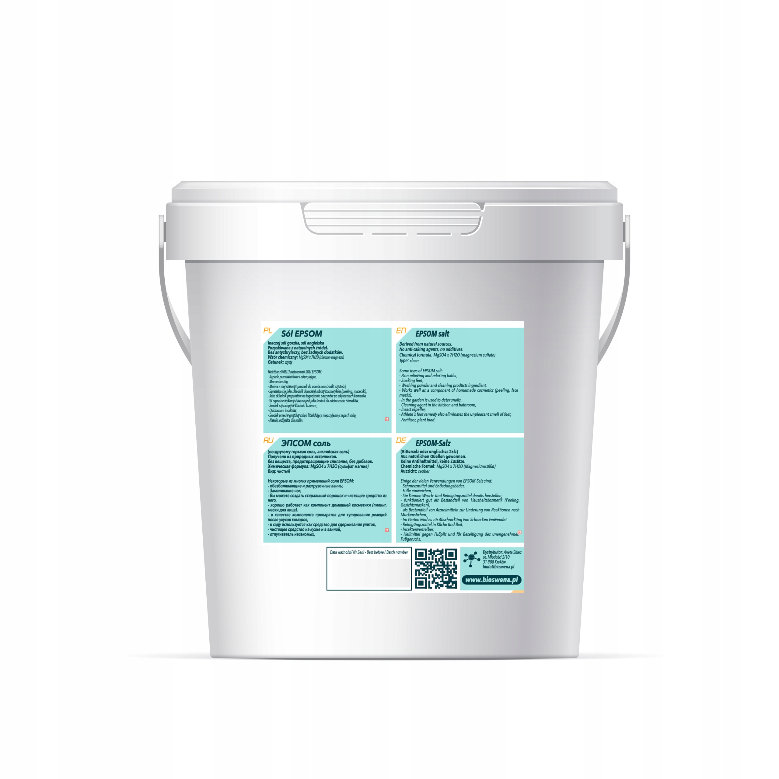SÓL EPSOM 5kg SÓL GORZKA RZYMSKA Siarczan magnezu Marka Bioswena