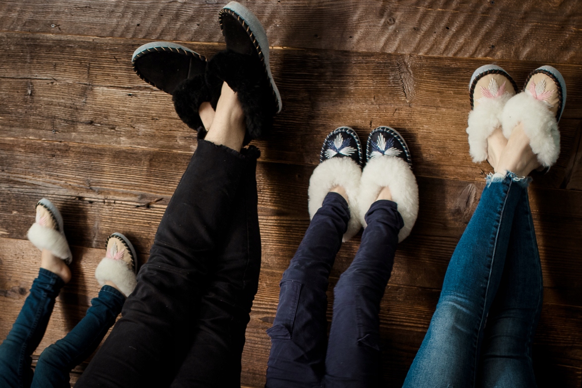 Bambosze Kapcie Wełniane Ciepłe Skórzane FOREST Rozmiar 41