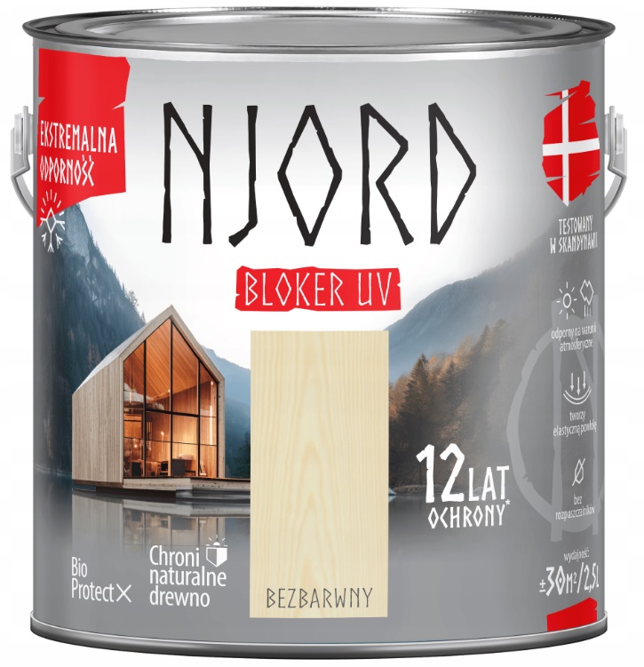 Njord Bloker Uv Impregnat Do Elewacji Drewnianych Bezbarwny 2.5L