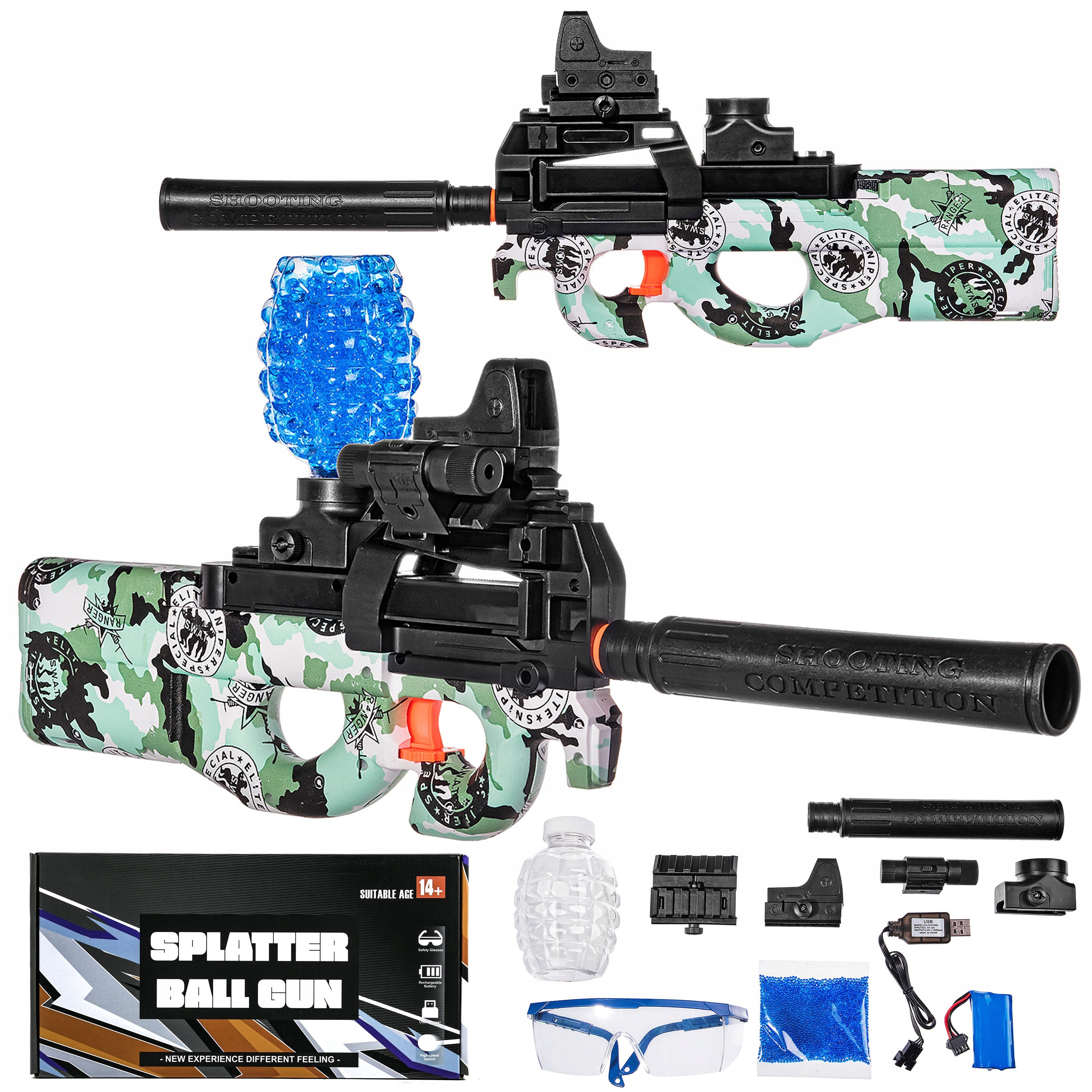 

Mini P90 Pistolet Karabin Automat Na Kulki Żelowe