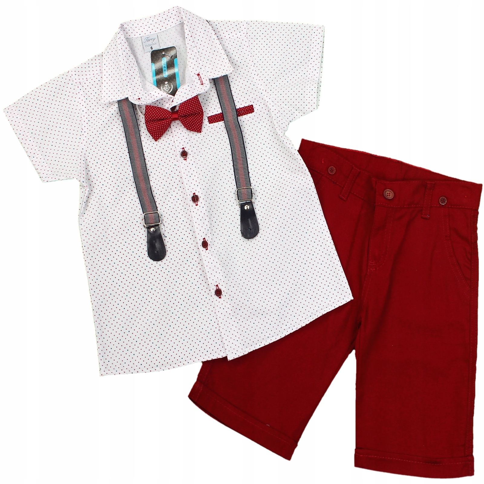 

Komplet Koszula Mucha Szelki Wzór Czerwony 122 7L