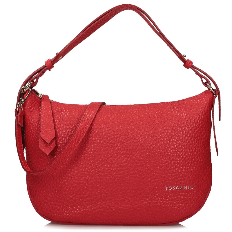 Toscanio Tos F195 Červená dámská kožená kabelka, červená