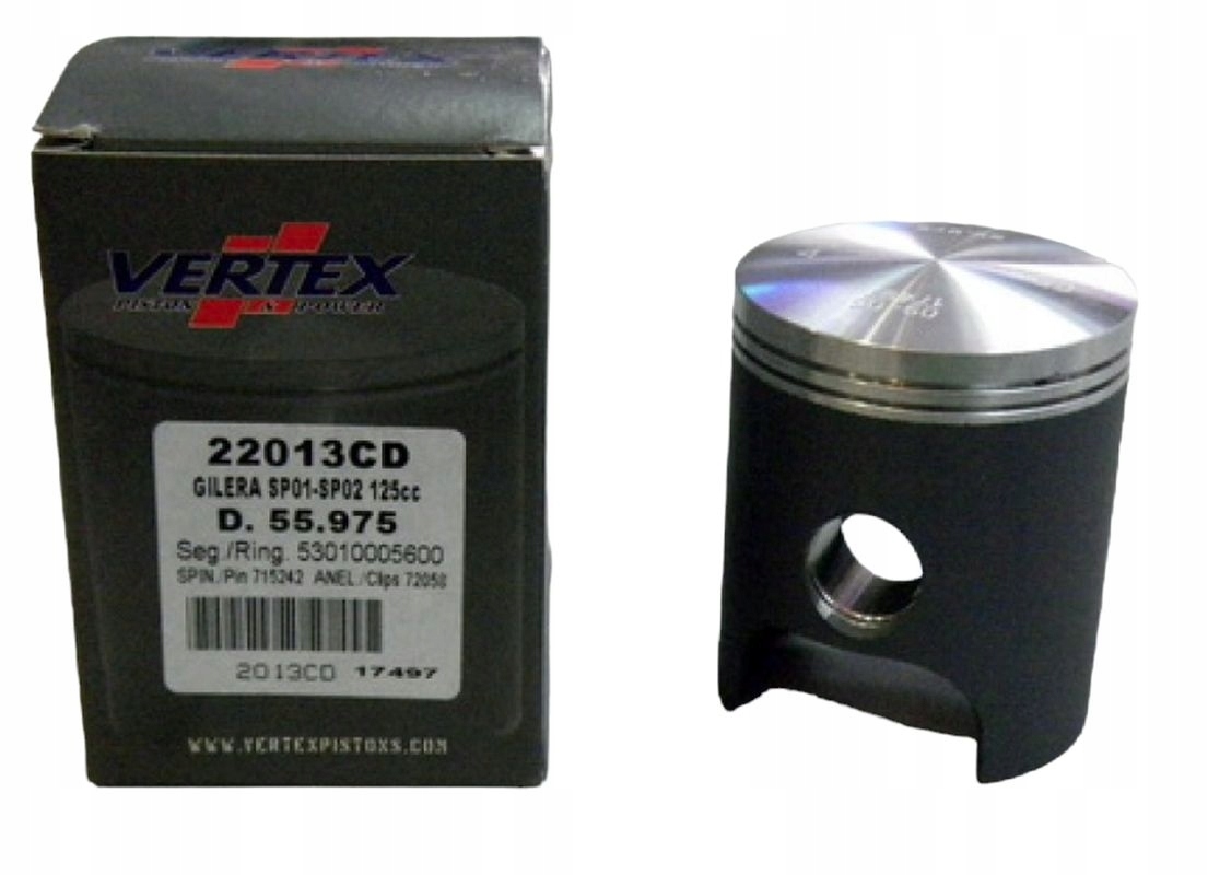 Vertex Piest Gilera 125 (SP01, SP02) (55,995 MM) (krúžky 53010005600 X 2