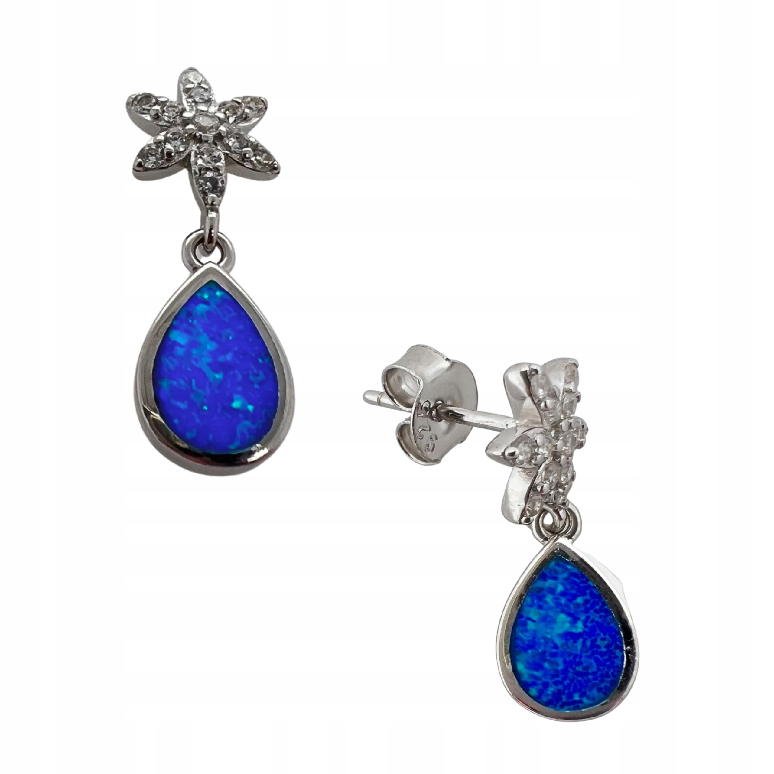 Ozdobné náušnice s modrým opálem