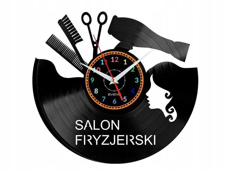 Kadeřnický Salon, Dekorativní Nástěnné Hodiny, Moderní Vinylová Deska