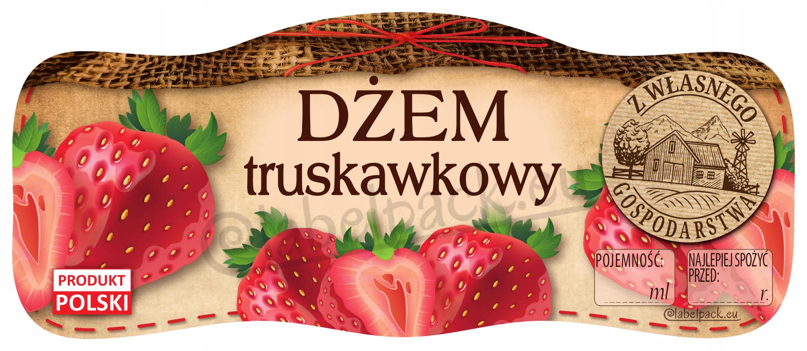 

Etykiety na Dżem Truskawkowy 210ml 500ml 24szt