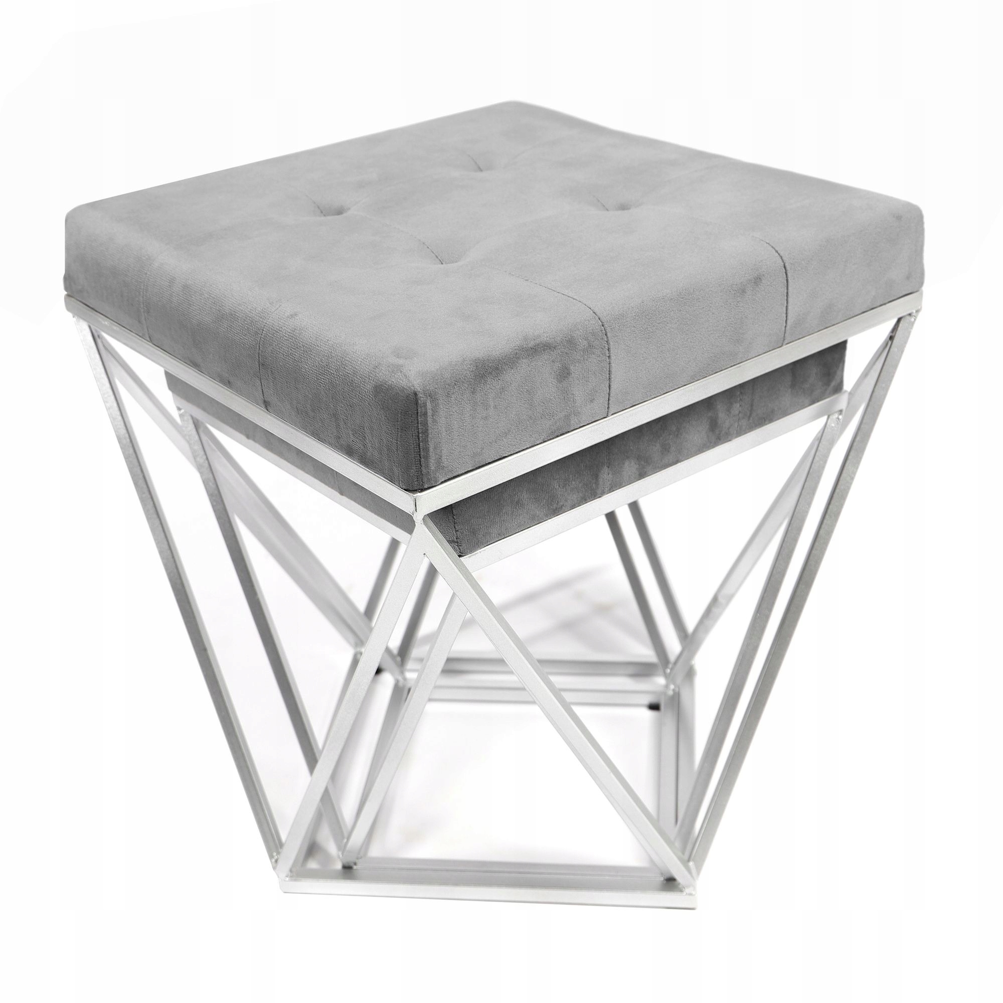 Pufa Welurowa Srebrna Szara Welur 38 + 45cm 2w1 Kod producenta MSP24 GREY