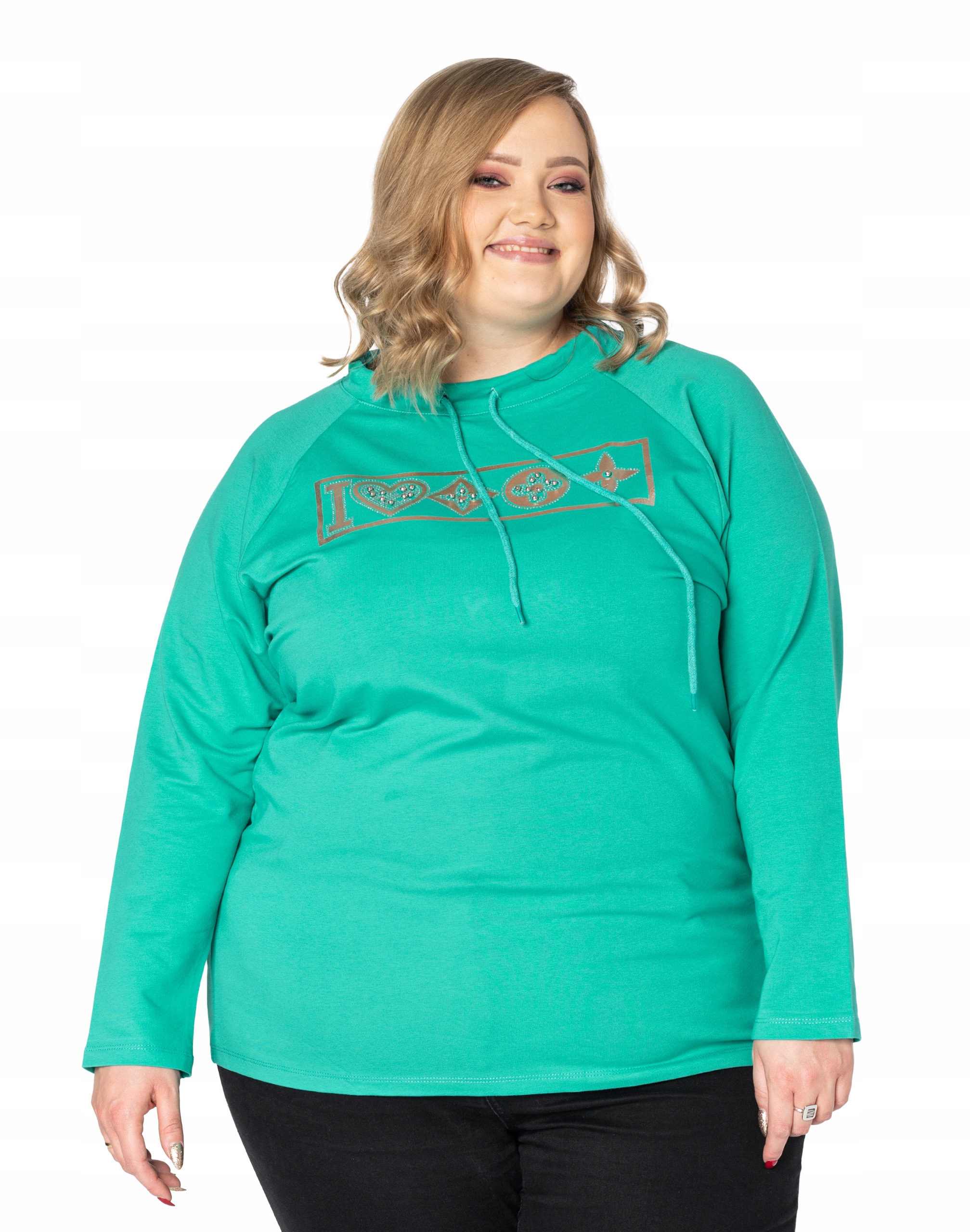 

Duża Bluza Bawełniana Damska Długi Rękaw 7085-06