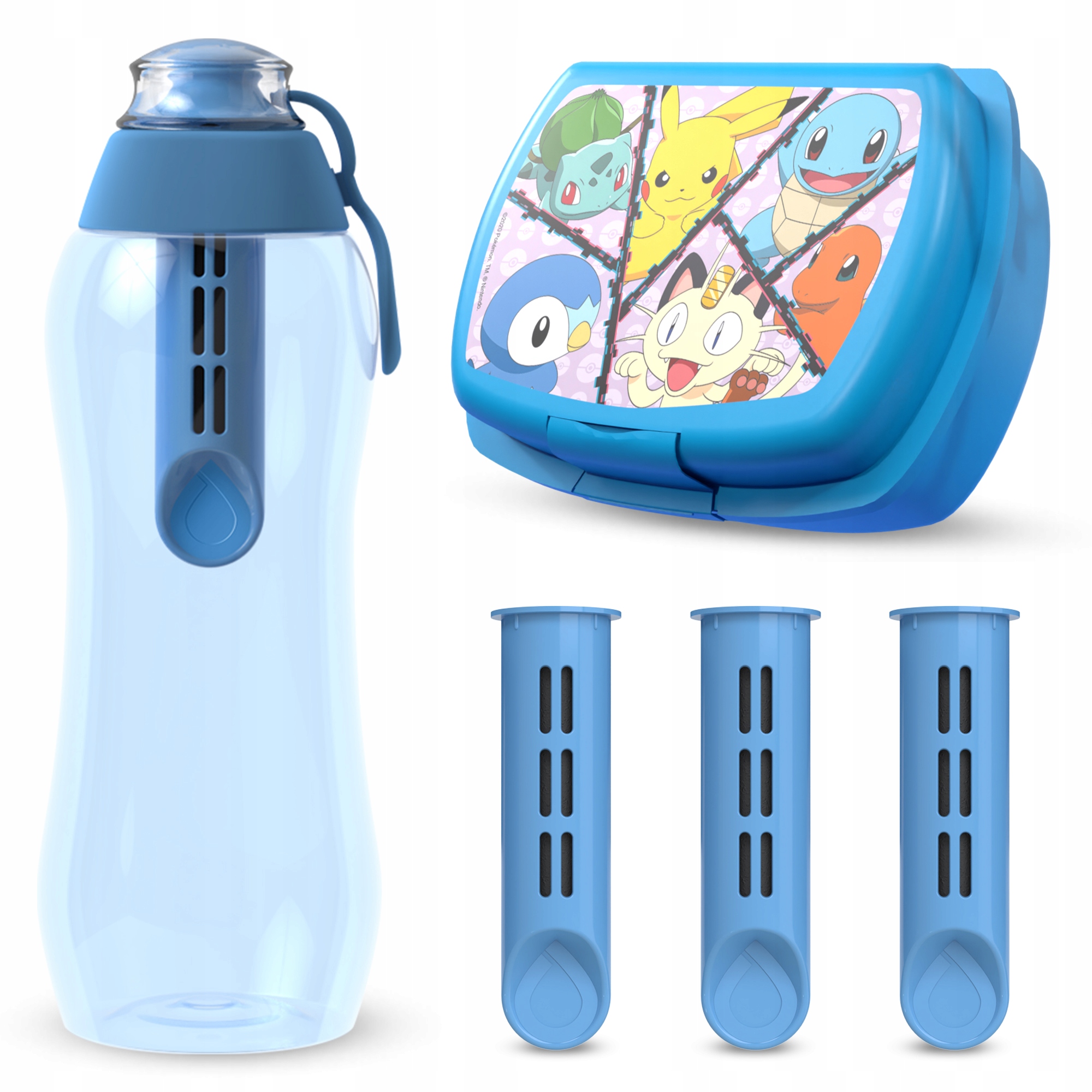 Butelka na Wodę Soft 0,5 l Niebiańska z 4 Filtrami Węglowymi Lunchbox