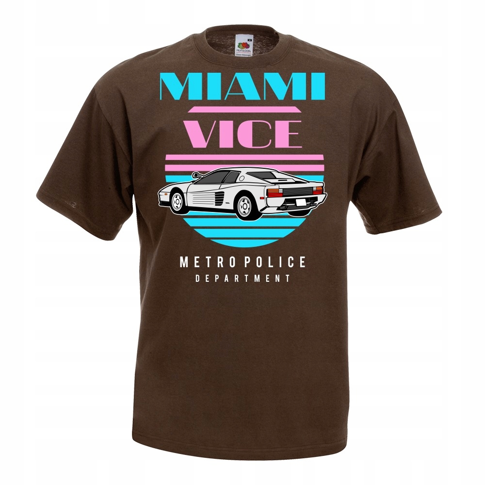 

Koszulka Miami vice auto samochód XL brązowa