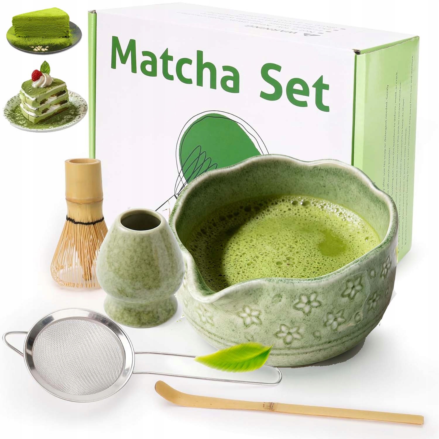 Levně 5 Pcs Sada Na Čaj Matcha Nástroj Na Matchy Miska Lžíce Jako Dárek