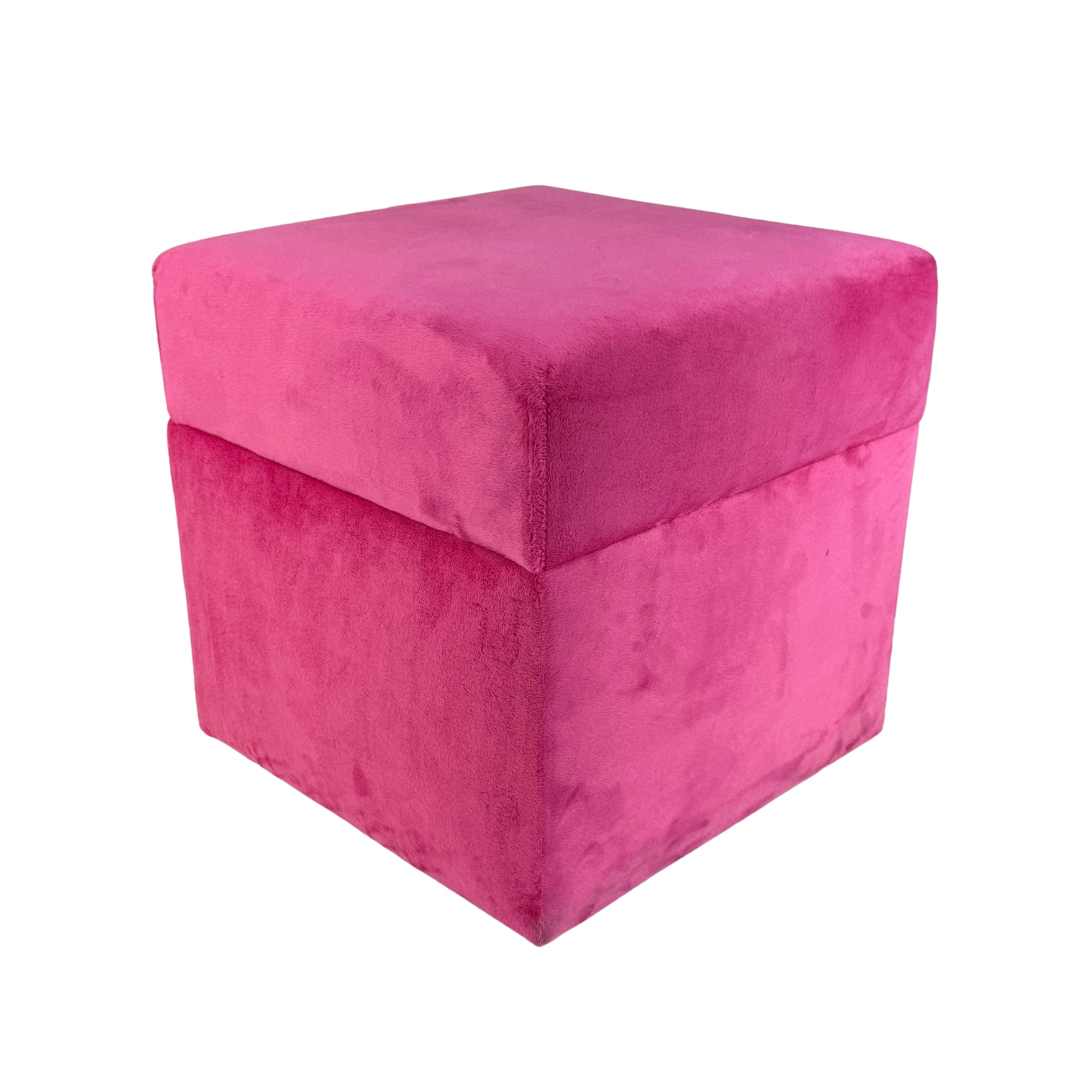 Taburet čtvercová, otevíratelná velvet minky barva fuchsiová