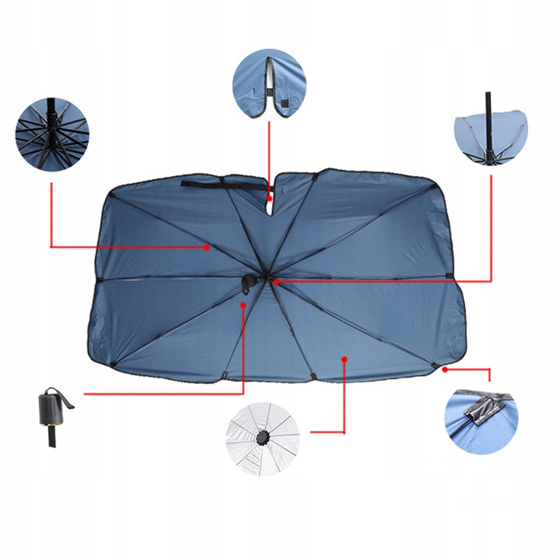 OSŁONA PRZECIWSŁONECZNA PARASOL NA SŁOŃCE DO AUTA SAMOCHODU MATA Z TORBA L Producent części Inny