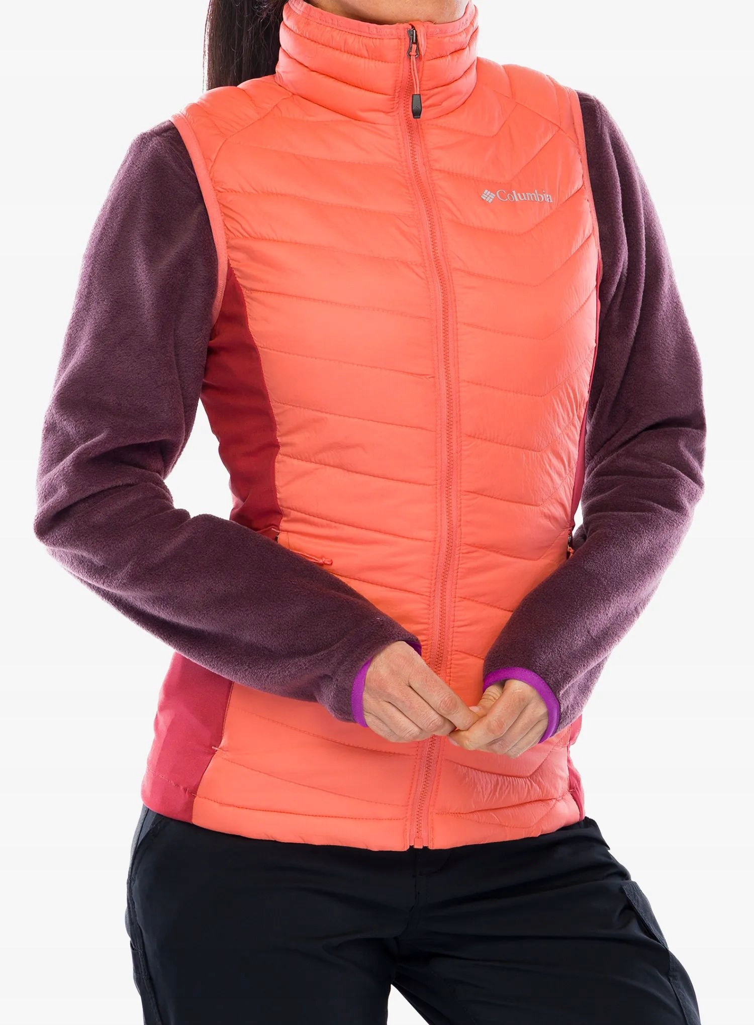 Dámská vesta Columbia Powder Pass II Hybrid Vest alpenglow/daredevil Xs