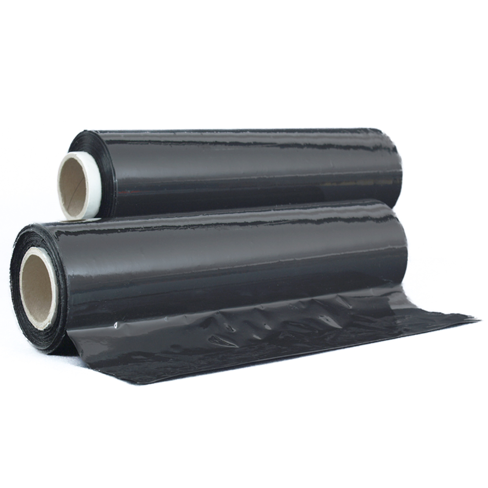 

czarna folia stretch szer 25 cm dł 260 mb