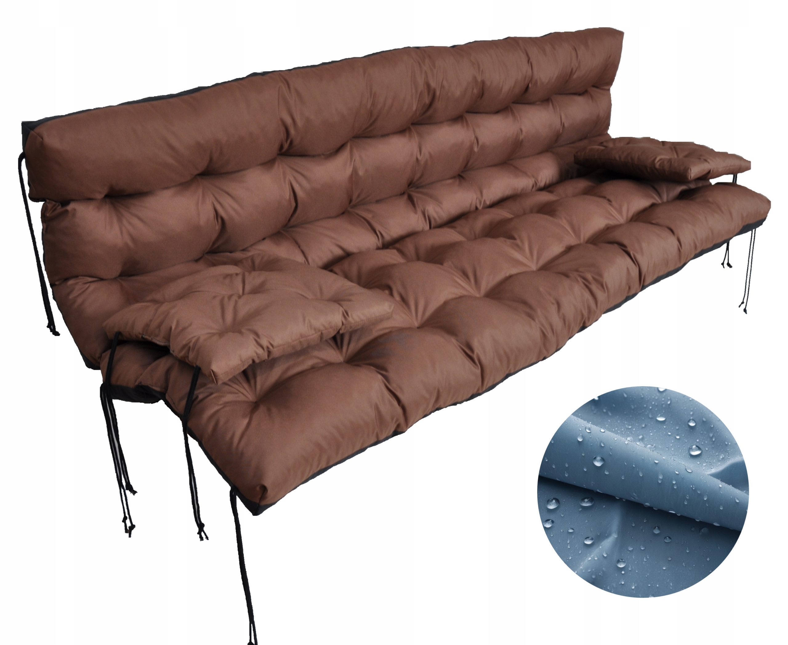 Wodoodporna Poduszka na Huśtawkę na Ławkę Ogrodową 160 cm Poduszki 40x40