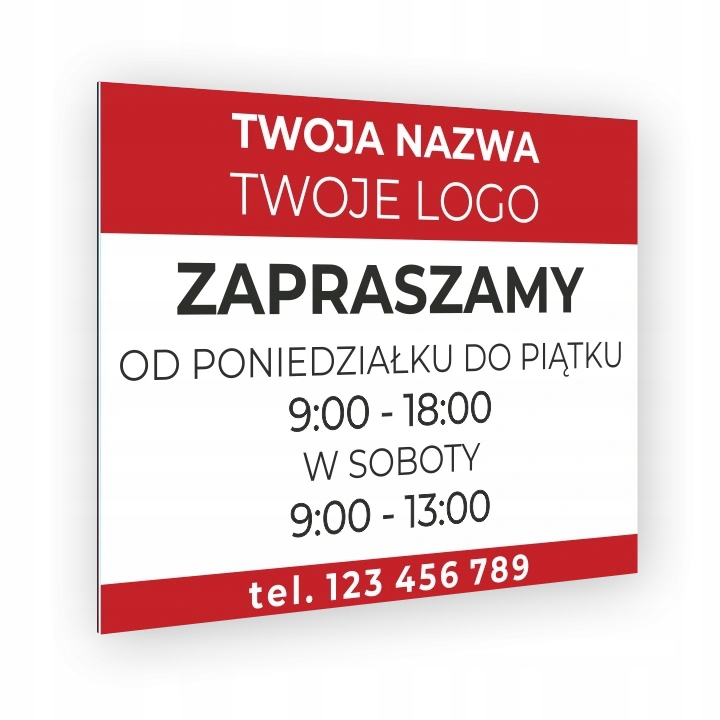 

Tabliczka Zapraszamy 40x30 Czynne Godziny Otwarcia