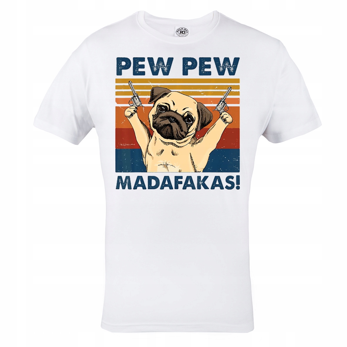 

Męska Koszulka Pies Buldog Pew Pew Madafakas