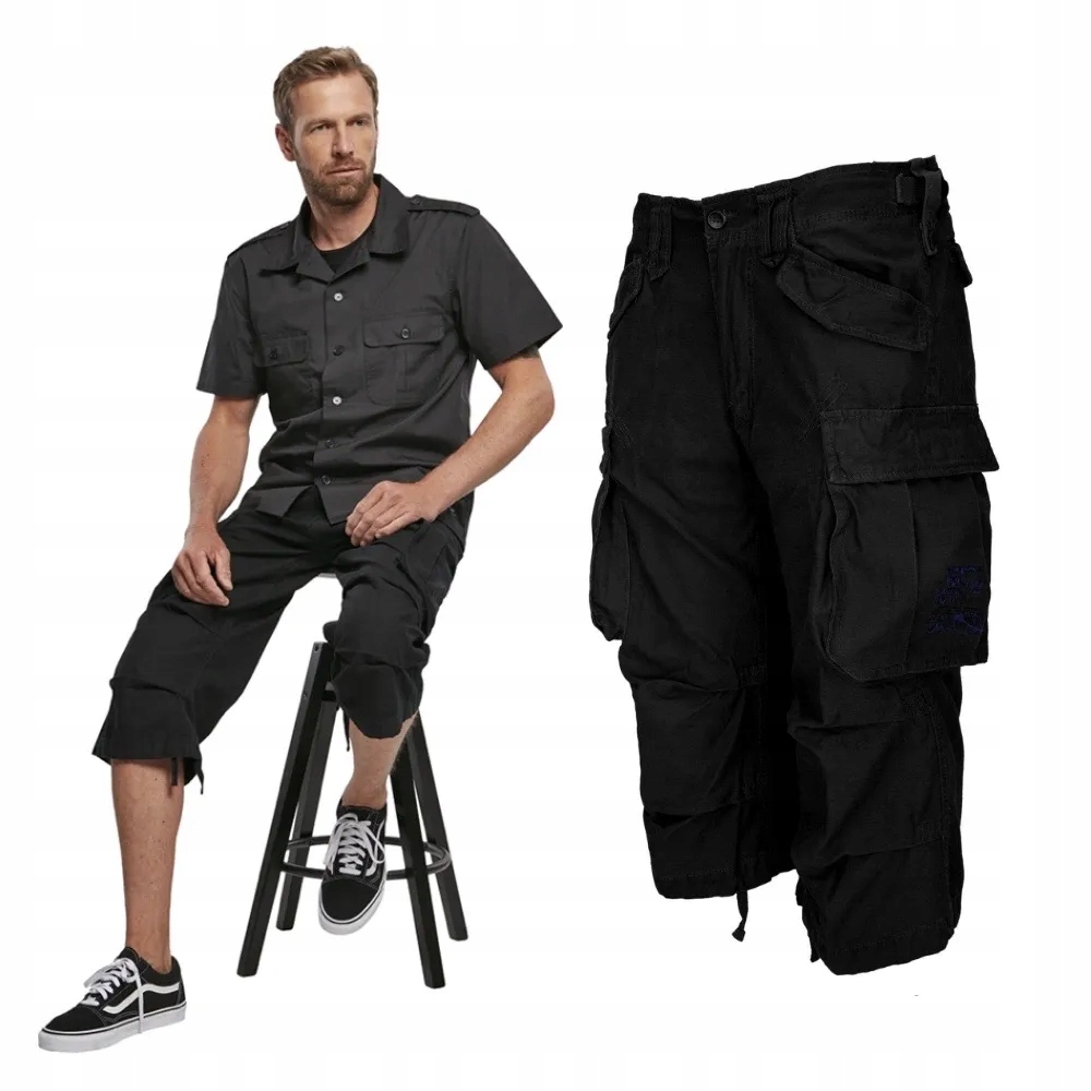 Kraťasy 3/4 krátké Brandit Industry černé M [M]