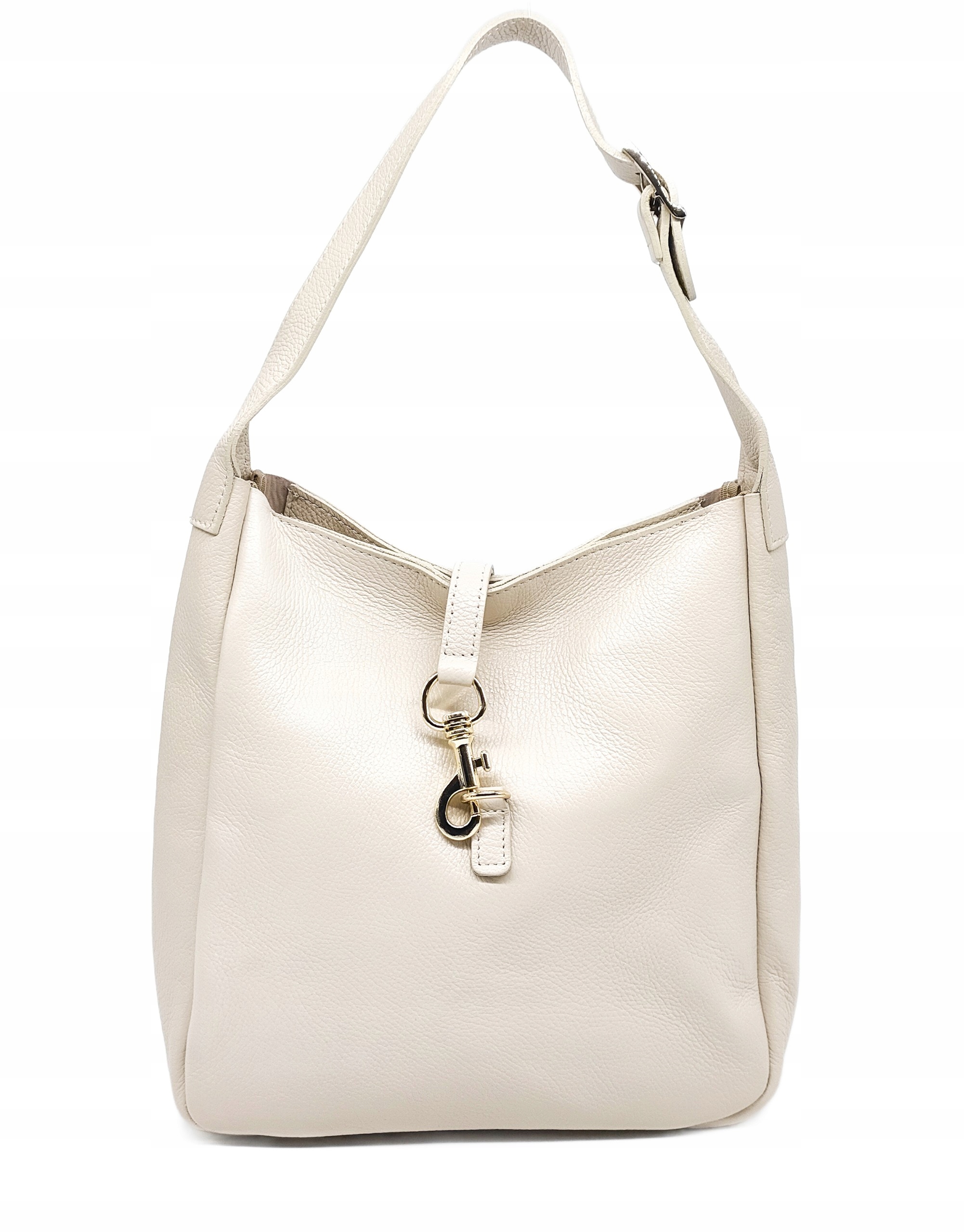 Světle béžová taška z přírodní kůže