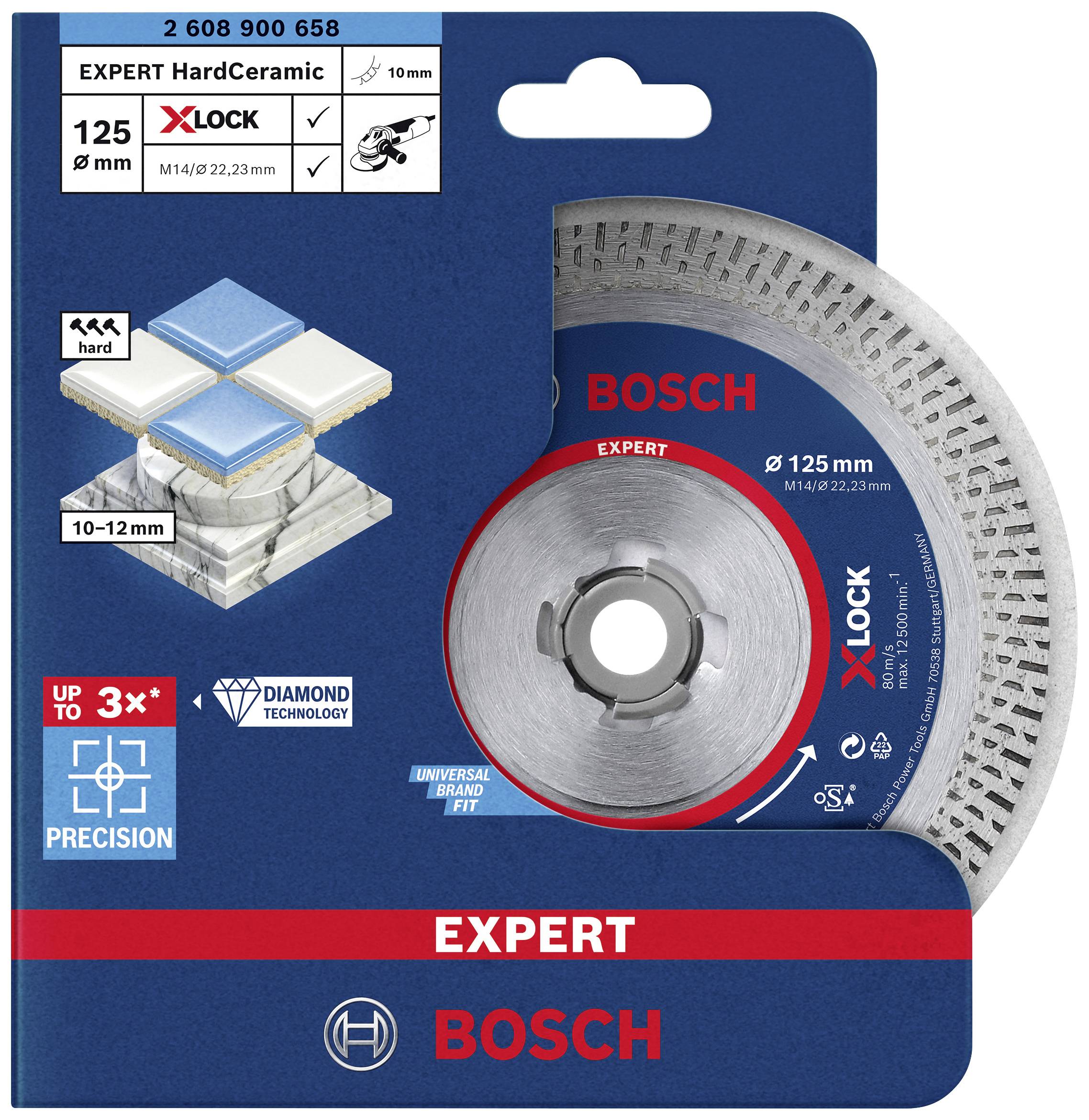 Tarcza diamentowa 125 ceramiki gresu płytek Bosch Expert HardCeramic X-lock
