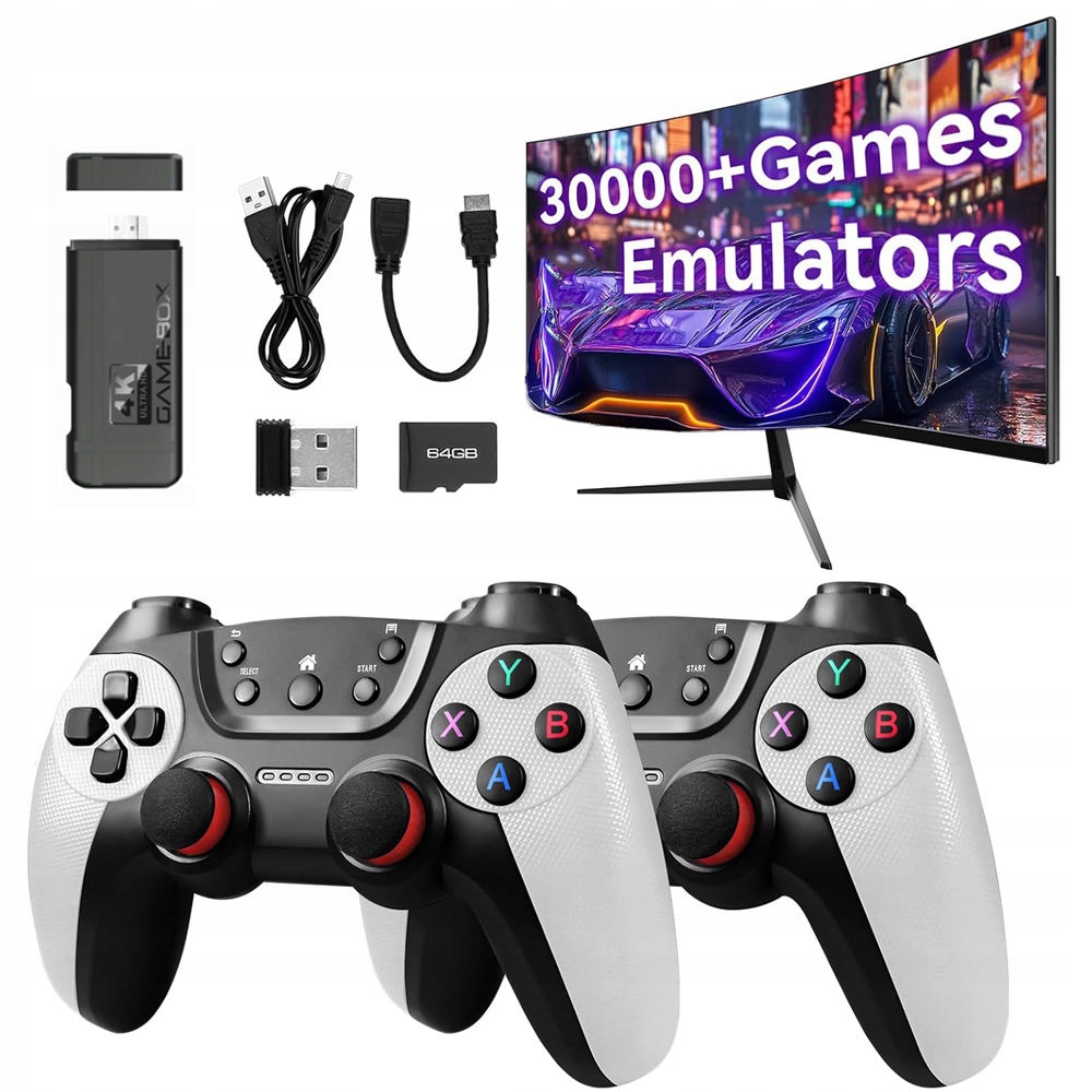 Konsola Retro Tv 2 Bezprzewodowe Pady 30 000 Gier 64GB Hdmi